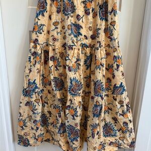 Elie Tahari Floral Maxi Skirt - Blue and Orange